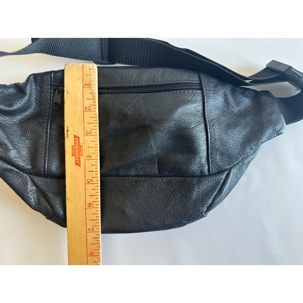 Genuine Leather Fanny Pack Black Waist Bag Made in Mexico Multiple Pockets - Picture 7 of 7